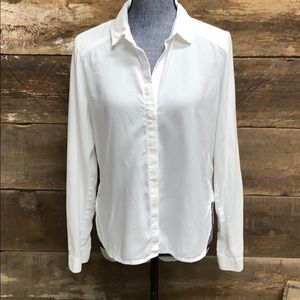Cloth & stone white long sleeve button up blouse